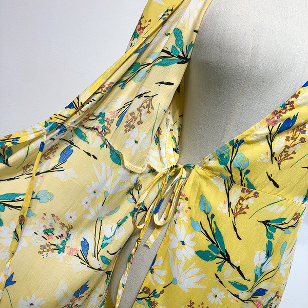 Rochie lunga de dama cu cravate in talie