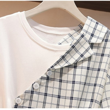 Rochie de dama moderna model asimetric in alb-negru