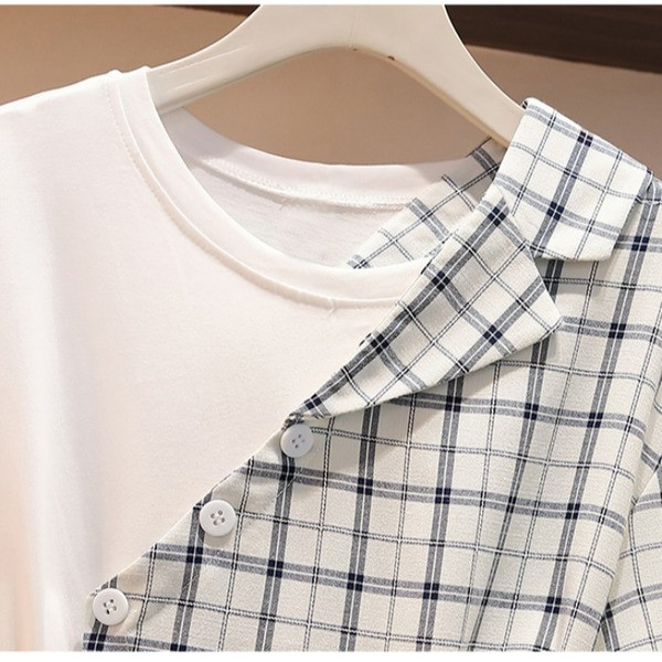 Rochie de dama moderna model asimetric in alb-negru