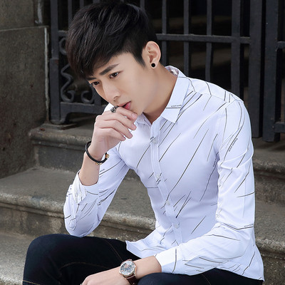 Cămașă elegantă pentru bărbați, în trei culori, cu mâneci lungi și nasturi