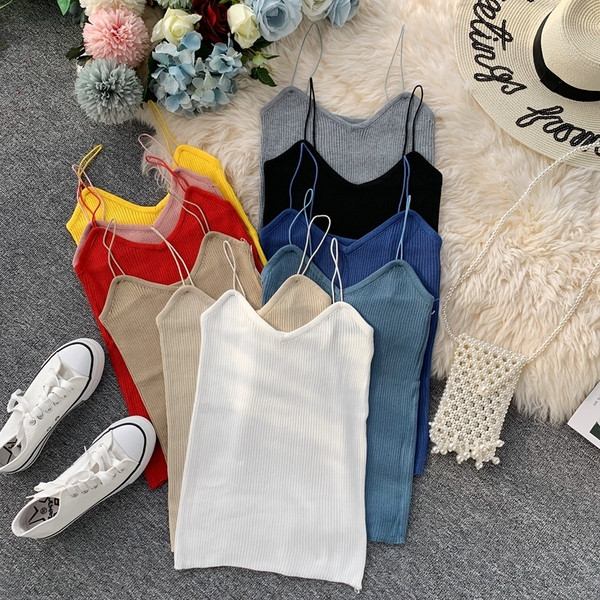 Maieu de dama cu bretele subtiri in mai multe culori