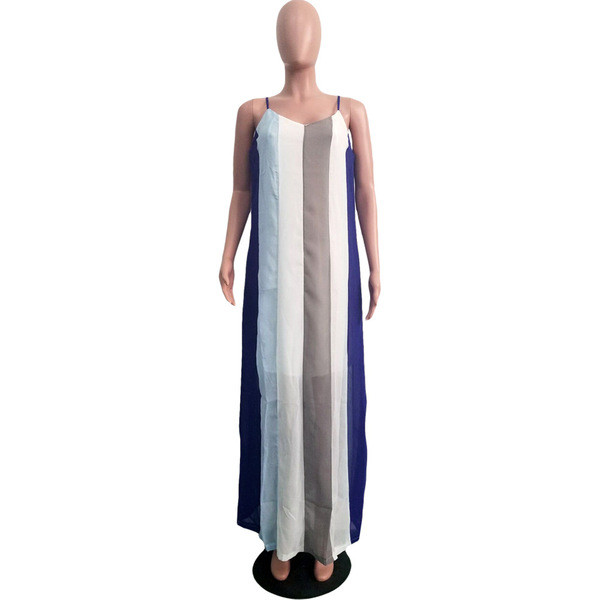 Rochie casual de dama cu bretele subtiri potrivita pentru plaja in doua culori