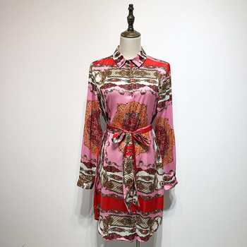 Női ruha hosszú ujjú, derékban megkötős