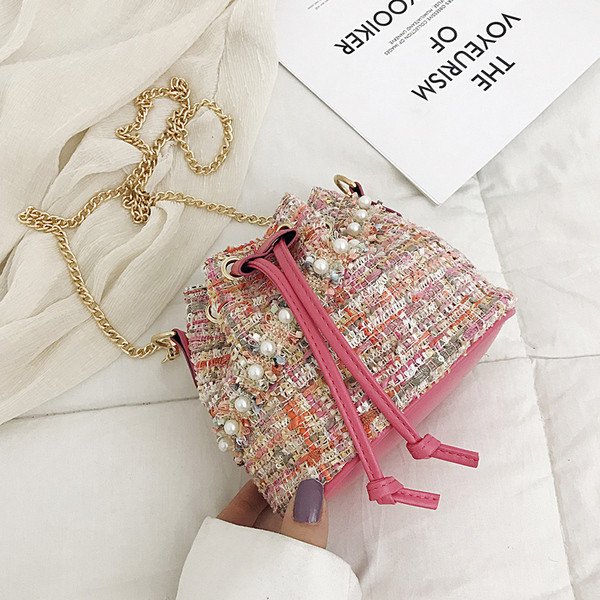 Geanta de dama moderna cu perle in trei culori