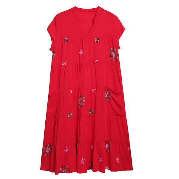 Rochie lunga de dama casual cu motive florale