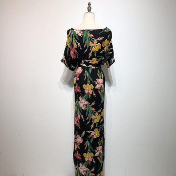 Rochie lunga de dama cu decolteu oval