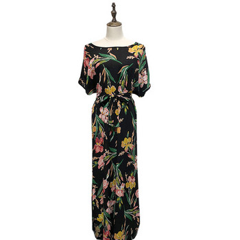 Rochie lunga de dama cu decolteu oval