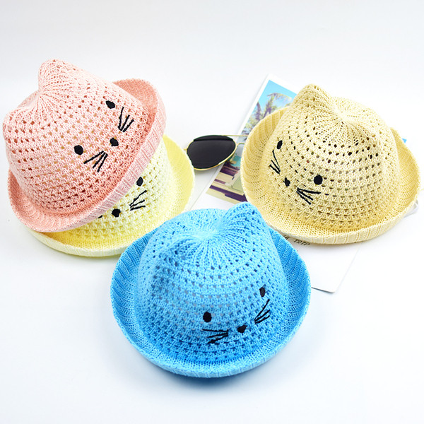 Actuala palarie de vara pentru copii cu broderie in mai multe culori