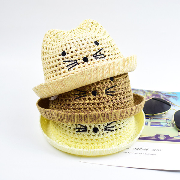 Actuala palarie de vara pentru copii cu broderie in mai multe culori