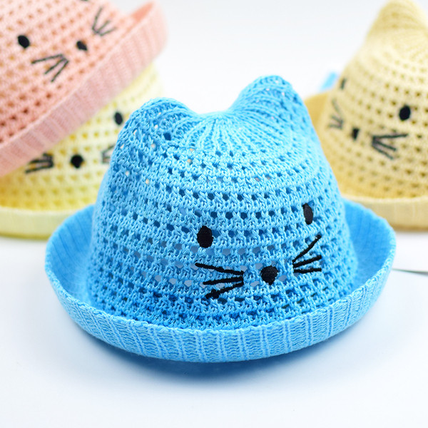 Actuala palarie de vara pentru copii cu broderie in mai multe culori