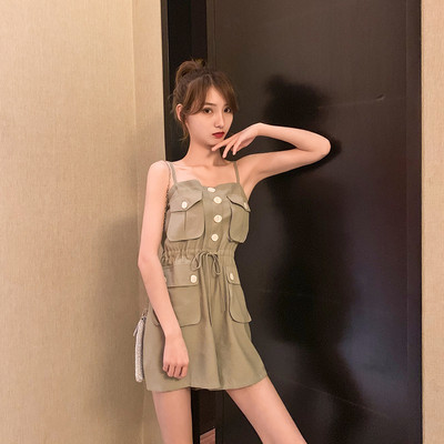 Rochie casual de dama cu bretele subtiri in trei culori