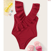 Costum de baie complet pentru copii elegant pentru fete în roșu