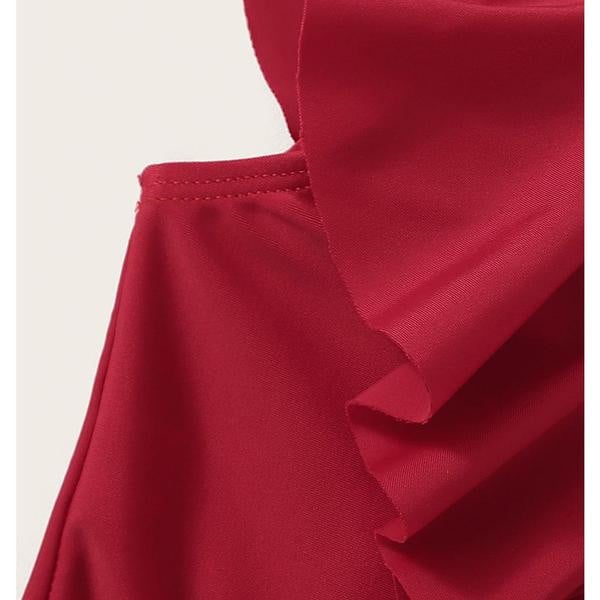 Costum de baie complet pentru copii elegant pentru fete în roșu