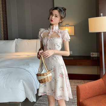 Rochie moderna de dama cu motiv floral