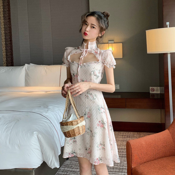 Rochie moderna de dama cu motiv floral