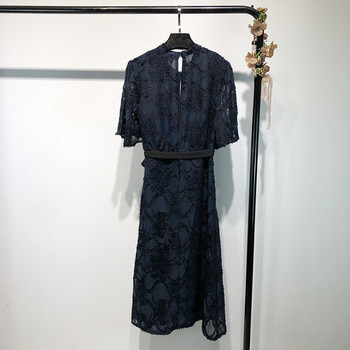 Rochie de dama lunga din dantela in albastru