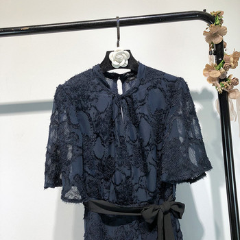 Rochie de dama lunga din dantela in albastru