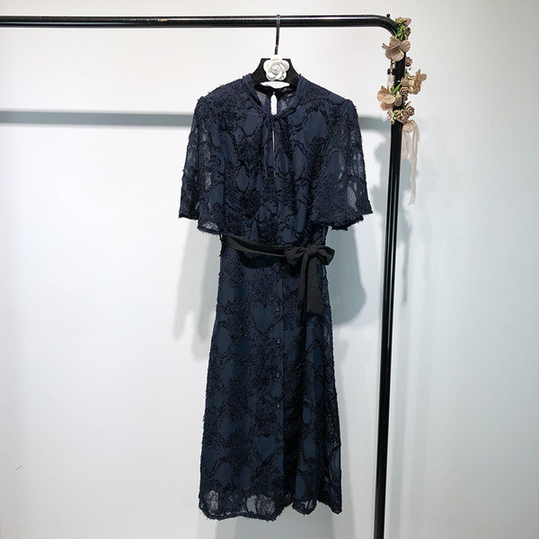 Rochie de dama lunga din dantela in albastru