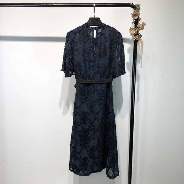 Rochie de dama lunga din dantela in albastru