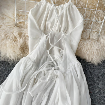 Rochie lungă de damă elegantă în alb