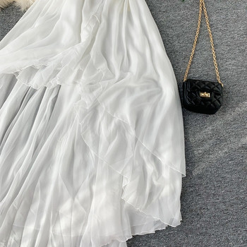 Rochie lungă de damă elegantă în alb