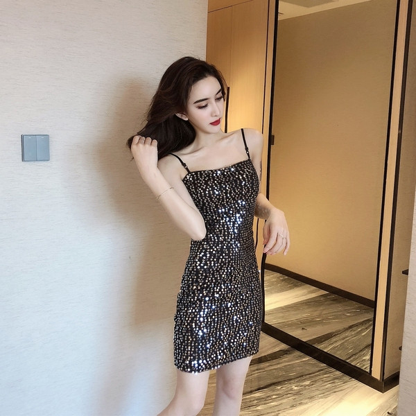 Rochie de dama eleganta cu bretele subtiri in doua culori