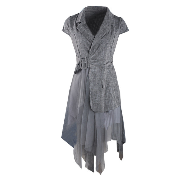 Rochie moderna de dama cu decolteu in V si tul