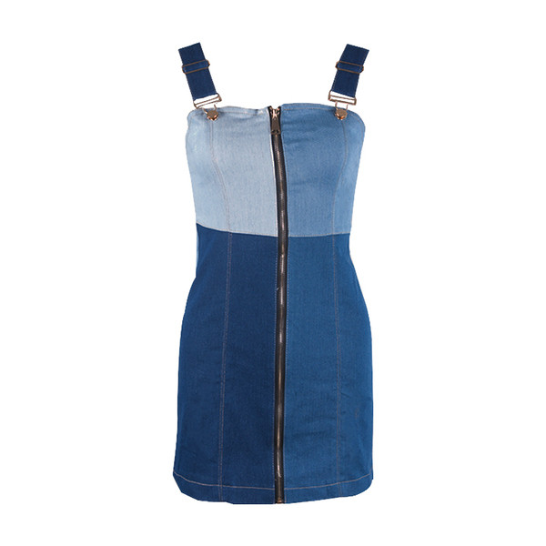 Rochie moderna de dama din denim cu fermoar