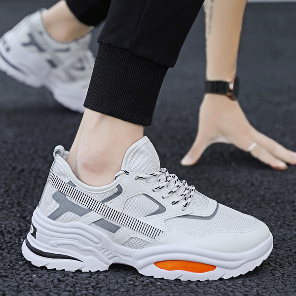 Adidași bărbați în trei culori cu șireturi