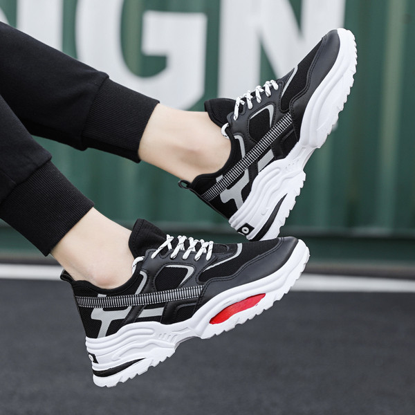 Adidași bărbați în trei culori cu șireturi