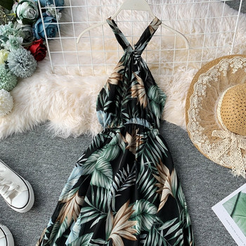 Rochie moderna de dama lunga cu model floral