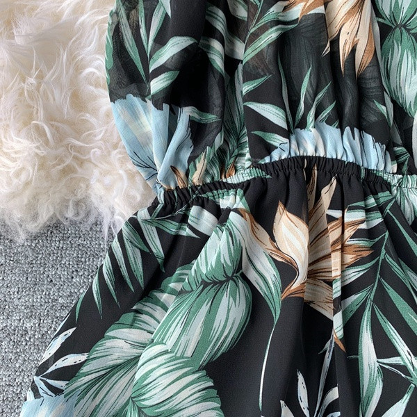 Rochie moderna de dama lunga cu model floral