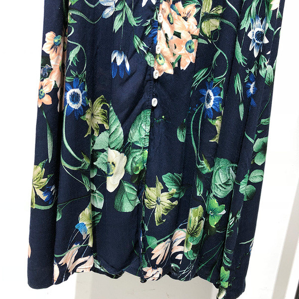 Rochie lunga de dama cu model floral si talie elastica