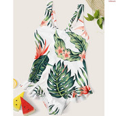 Costum de baie pentru copii modern pentru fete cu model floral