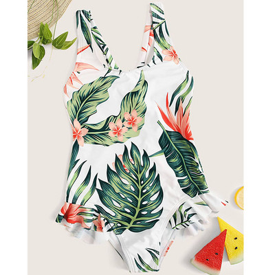 Costum de baie pentru copii modern pentru fete cu model floral