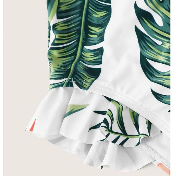 Costum de baie pentru copii modern pentru fete cu model floral