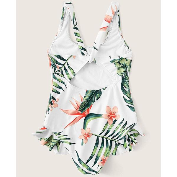 Costum de baie pentru copii modern pentru fete cu model floral