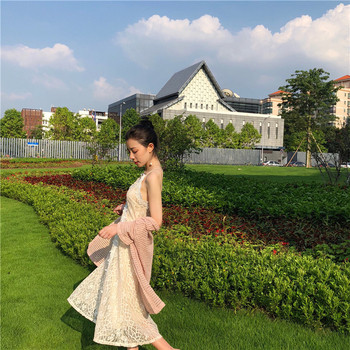 Rochie lunga de dama eleganta din dantela in mai multe culori