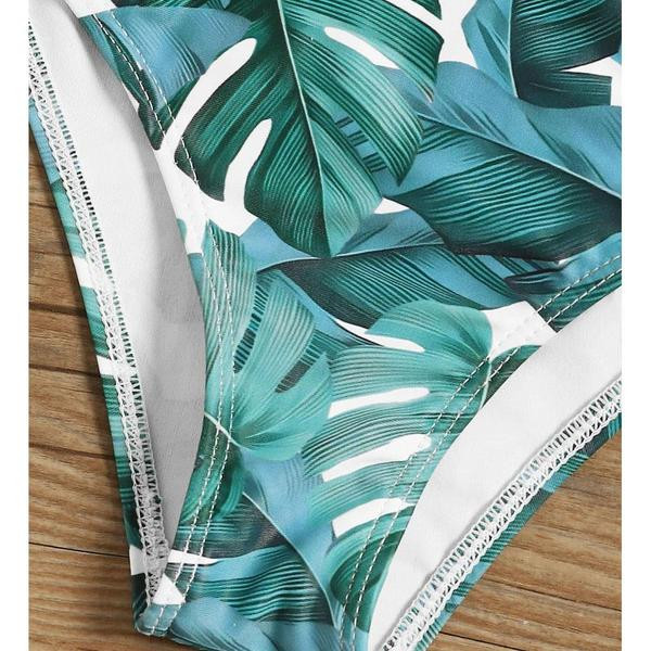 Costum de baie intreg pentru copii cu bretele subtiri si motive florale