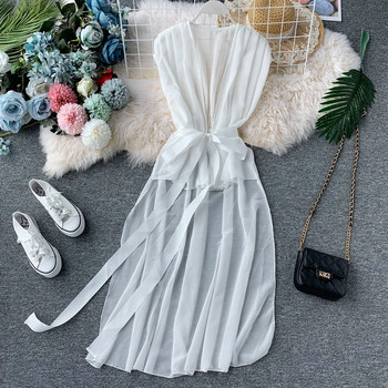 Rochie de dama cu panglica in trei culori