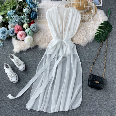 Rochie de dama cu panglica in trei culori