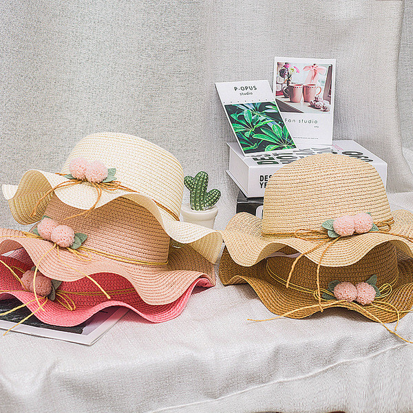 Palarie de plaja pentru copii cu element 3D in mai multe culori