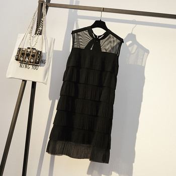 Rochie moderna de dama cu cravate in negru