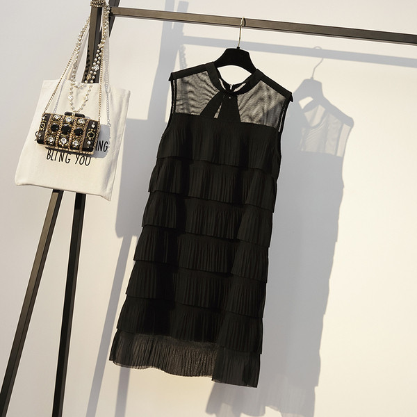 Rochie moderna de dama cu cravate in negru