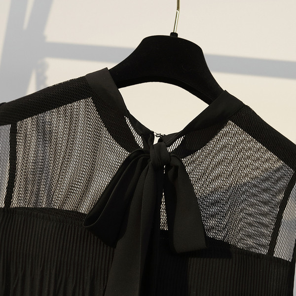 Rochie moderna de dama cu cravate in negru