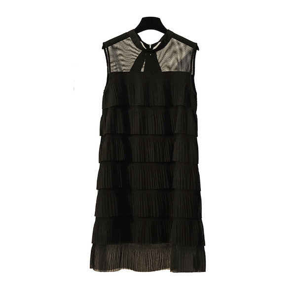 Rochie moderna de dama cu cravate in negru