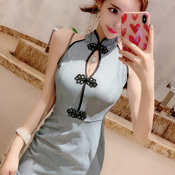 Rochie eleganta de dama - model montat in culoarea albastra