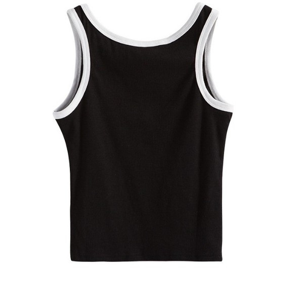 Maieu casual de damă, cu decolteu O, în negru