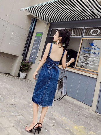 Rochie casual de dama lunga din denim