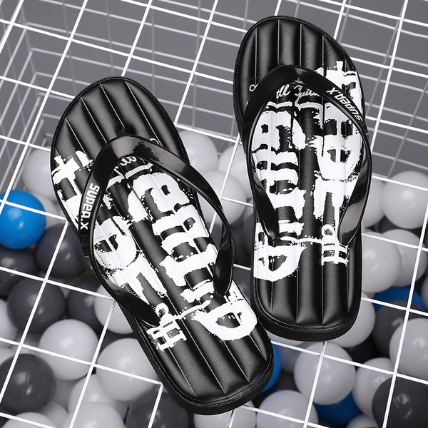 Papuci casual pentru bărbați în alb-negru